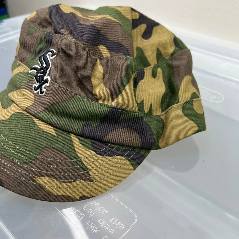 Chicago‎ White Sox Army Hat Men Adjustable Green Camo Strap Baseball Cap MLB